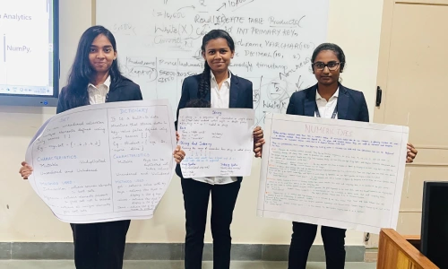 Aspiring analysts from T. John College presented their data analytics projects.